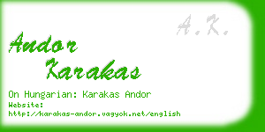 andor karakas business card